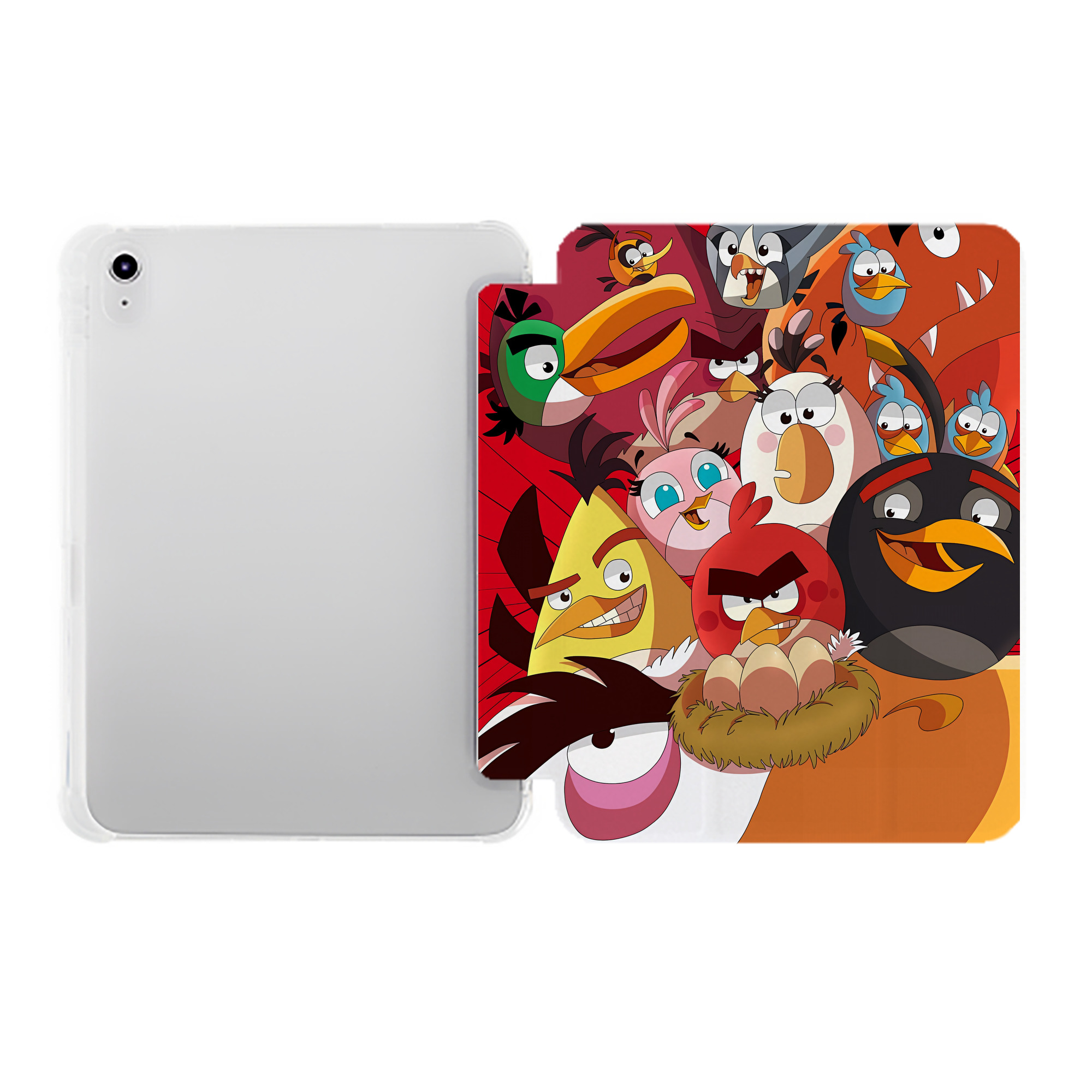 （画像用） Angry Birds アングリーバード IPad ケース ペン収納付き 三つ折りスタンド PUレザー×シリコン 対応機種9.5/10.5/10.9インチ